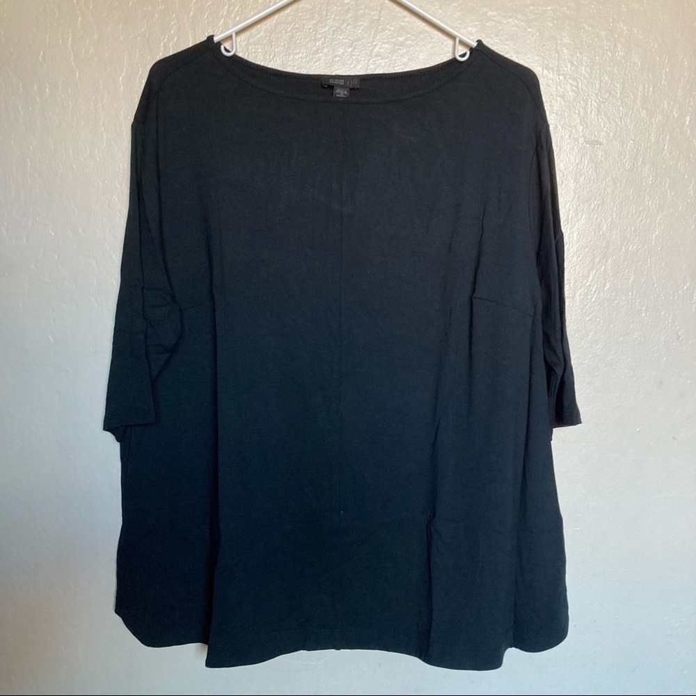 J. Jill Wearever Collection 3/4 Sleeve Black Top Size 1X New With Tags.